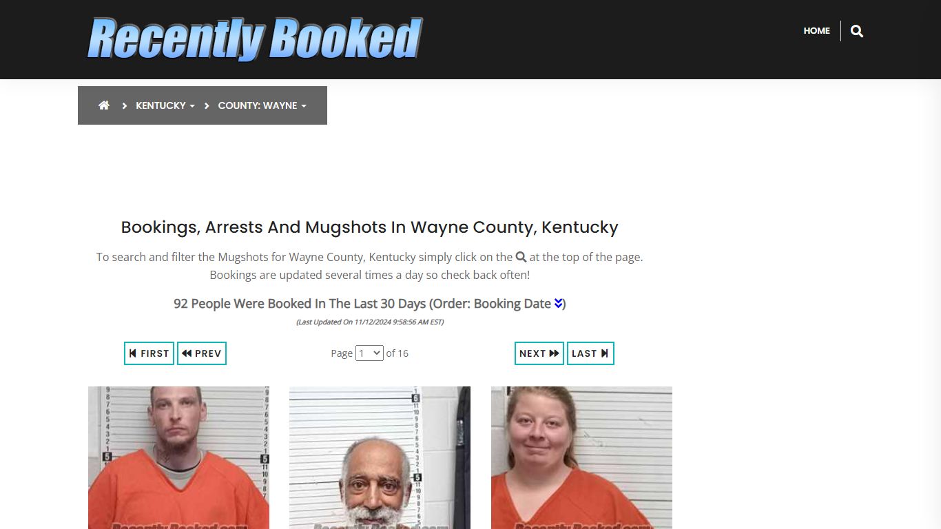 Bookings, Arrests and Mugshots in Wayne County, Kentucky - Recently Booked