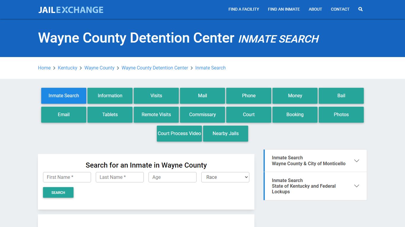 Wayne County Detention Center Inmate Search - Jail Exchange