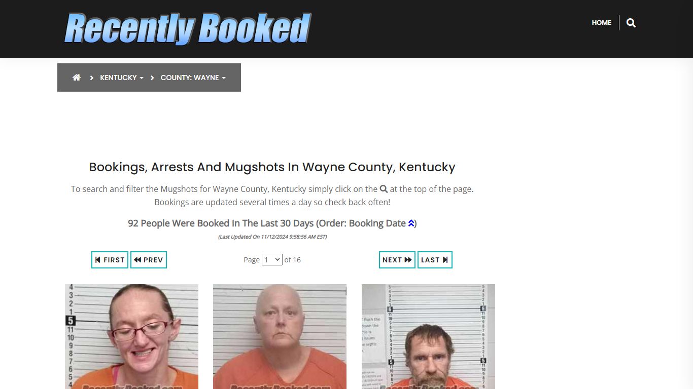 Bookings, Arrests and Mugshots in Wayne County, Kentucky - Recently Booked