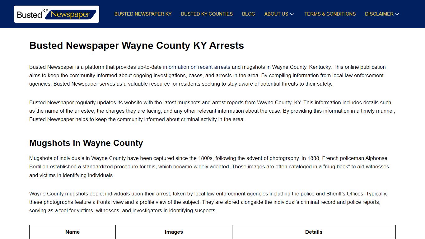 Busted Newspaper Wayne County KY Arrests